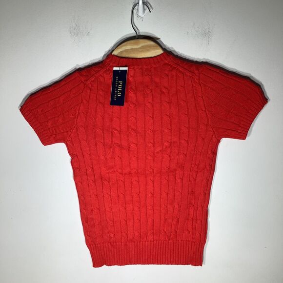 Polo Ralph Lauren Womens Short Sleeve Cable Knit Sweater Red Size Small … - Picture 3 of 7